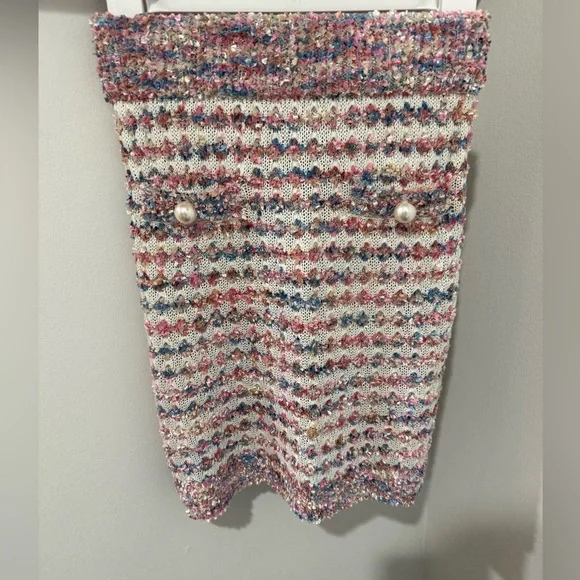 Chic Multicolor Tweed Mini Dress - Picture 7 of 7